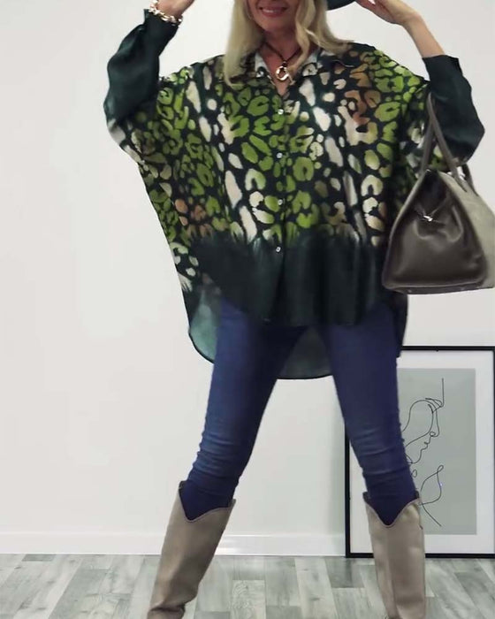 Casual overhemd met luipaardprint
