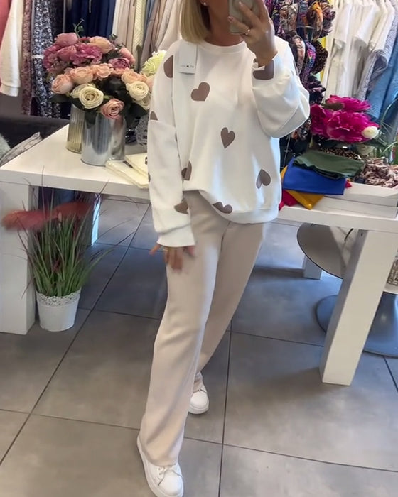 Tweedelig Set Hartprint Casual