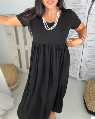 Jurk Elegant Effen Kleur A-Lijn