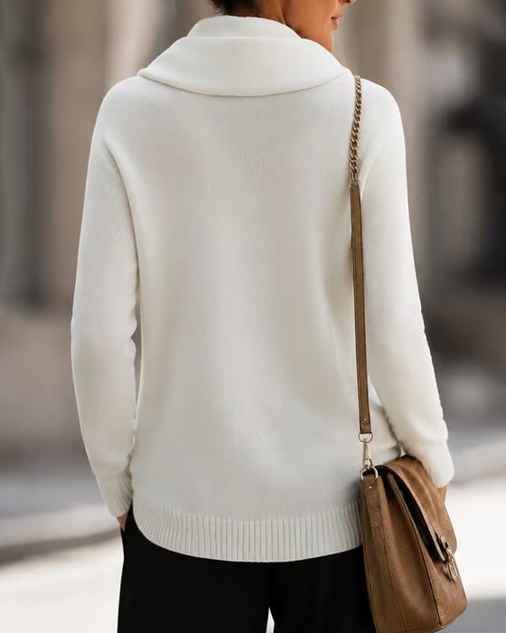 Pullover Mock Hals Slim Fit Lange Mouw