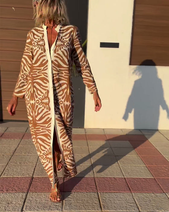 Jurk met lange mouwen en print