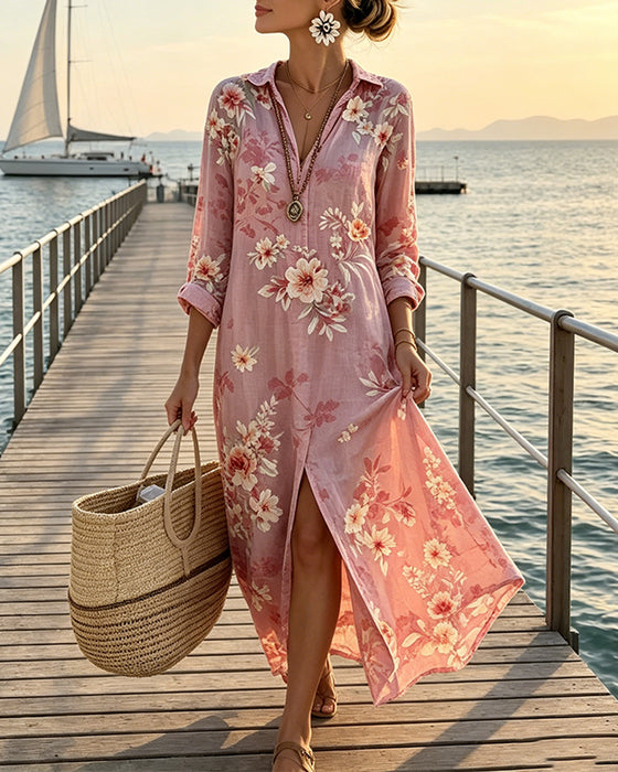 Jurk Bloemig Print Maxi
