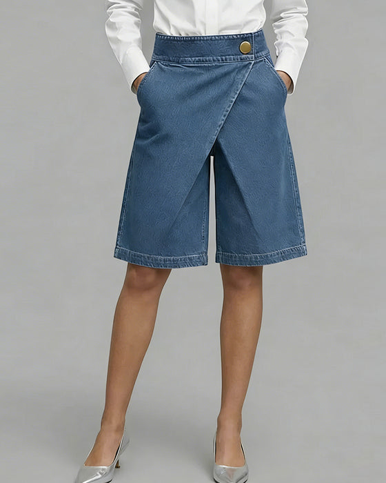 Broek Denim Asymmetrische Zak