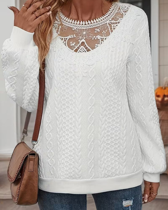 Sweatshirt elegant lange mouwen effen kleur