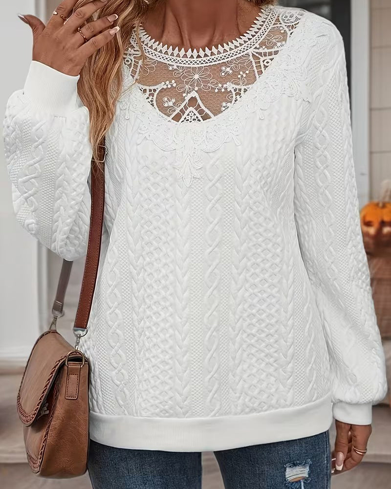 Sweatshirt elegant lange mouwen effen kleur