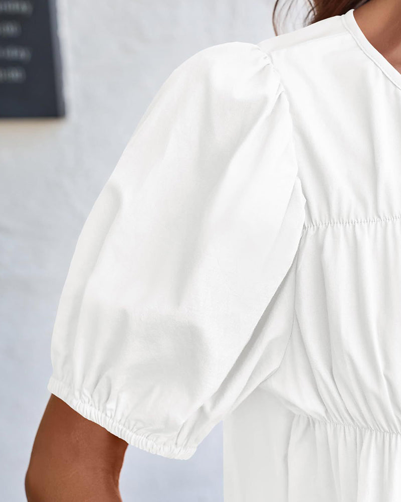 Blouse Pofmouw Loose-Fit Ruche