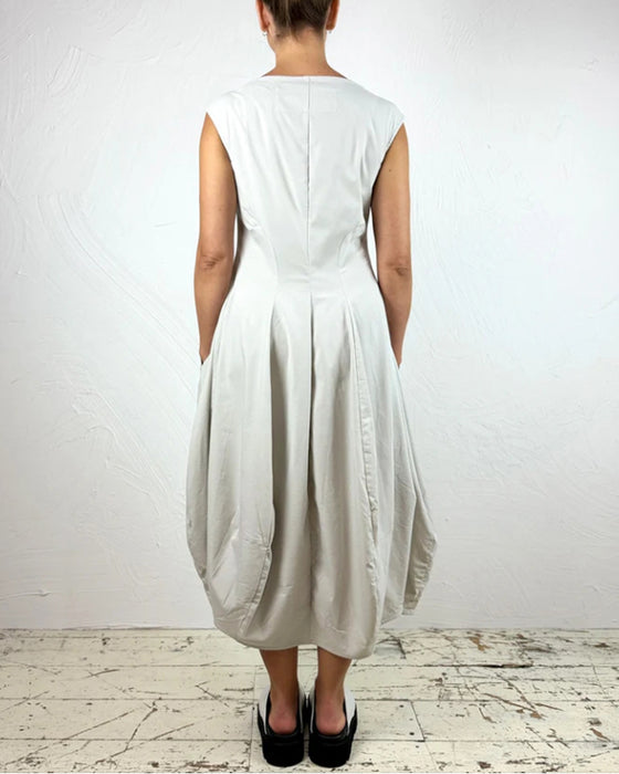 Mouwloze knopjurk in effen kleur