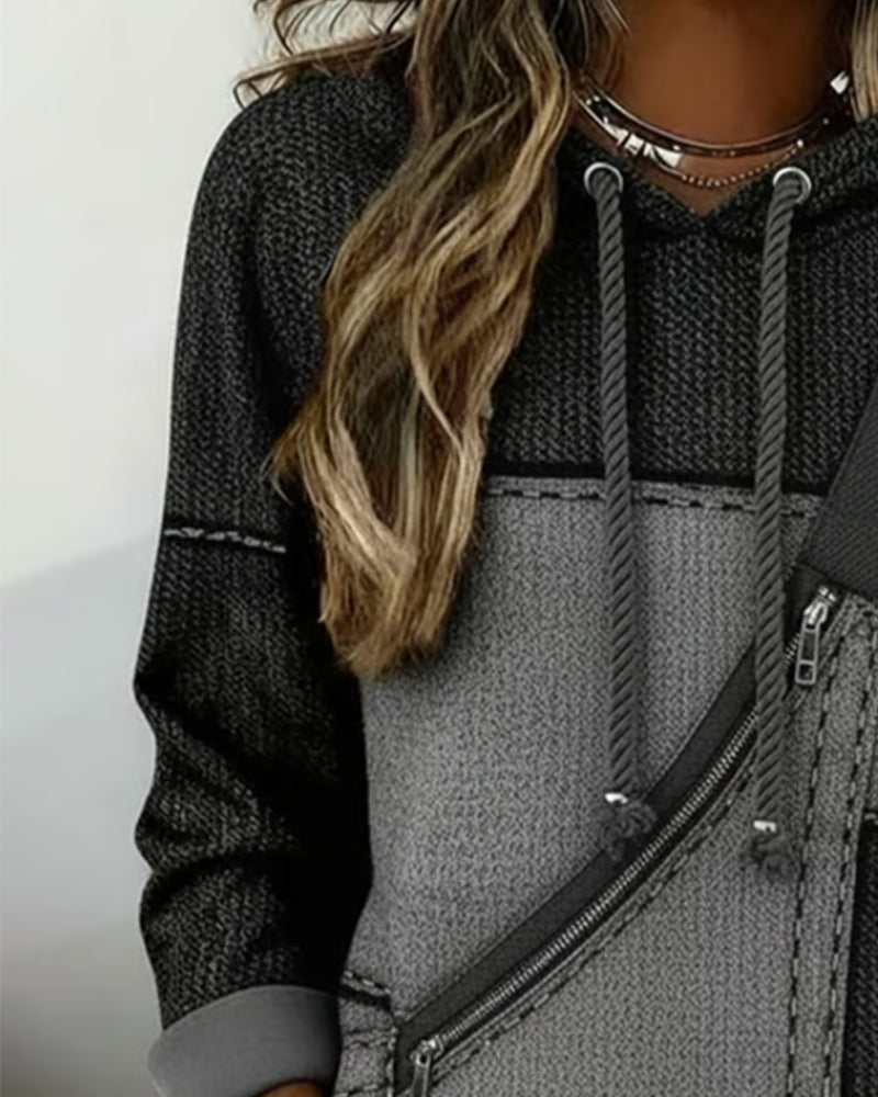 Stijlvolle Hoodie Met Capuchon En Kleurblokken