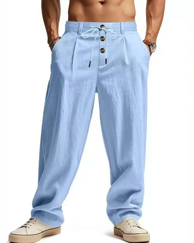 Broek Casual Effen Straight-Leg