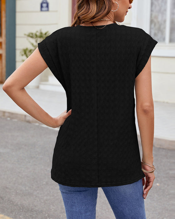 T-Shirt Ronde Hals Effen Korte Mouw