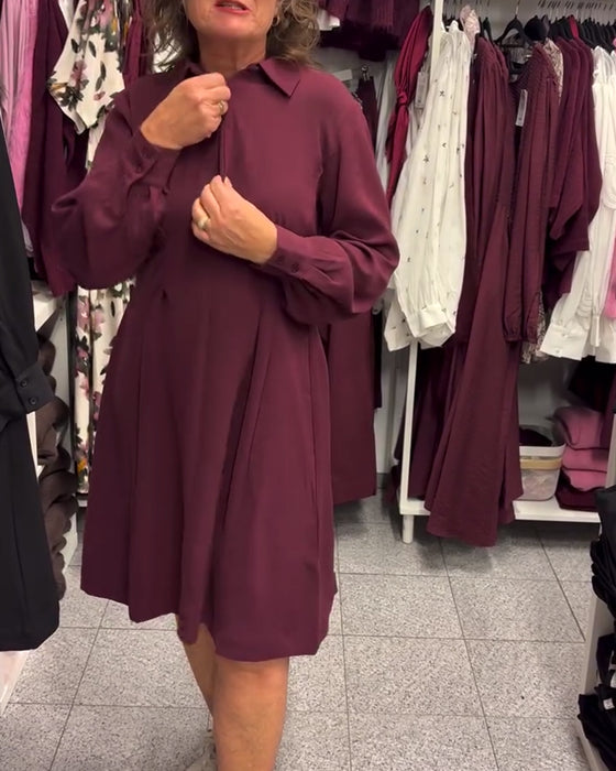 Jurk Halve Rits Kraag Zwierig