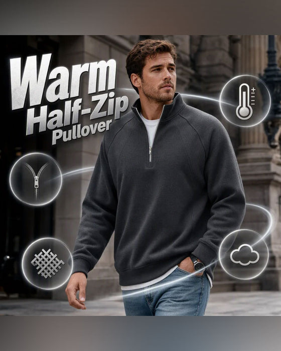 Sweatshirt Half Zip Staande Kraag