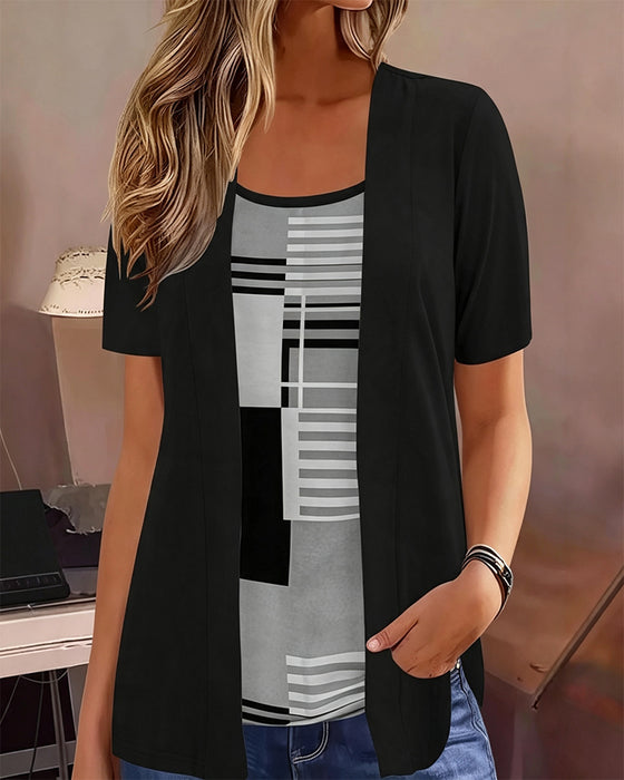 Blouse Patchwork Nep Tweeledig