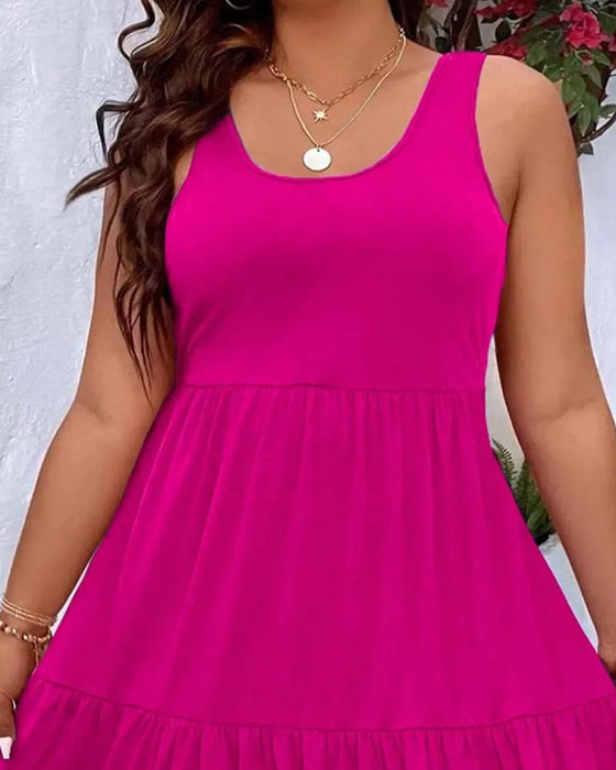 Jurk Dubbele Laag Gelaagd Ruffle Tank