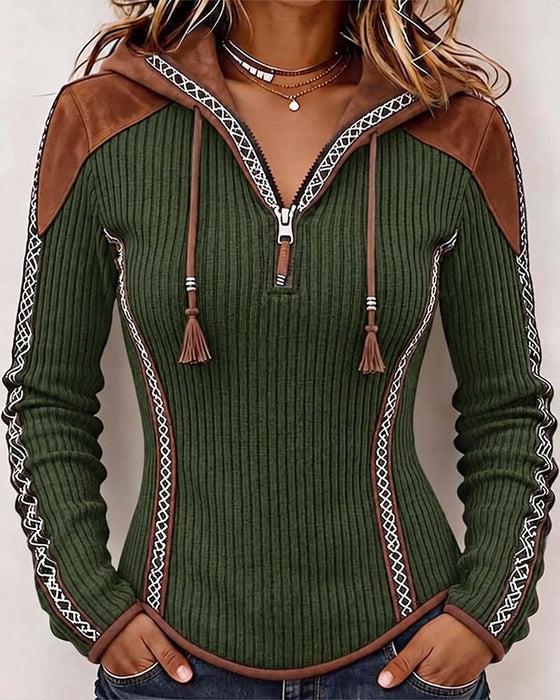 Top Capuchon Rits Casual