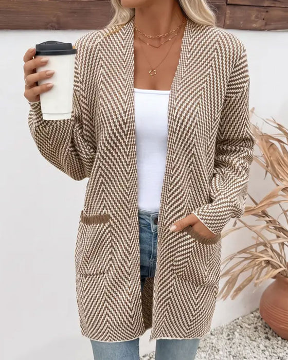 Cardigan Zakken Lange Trui