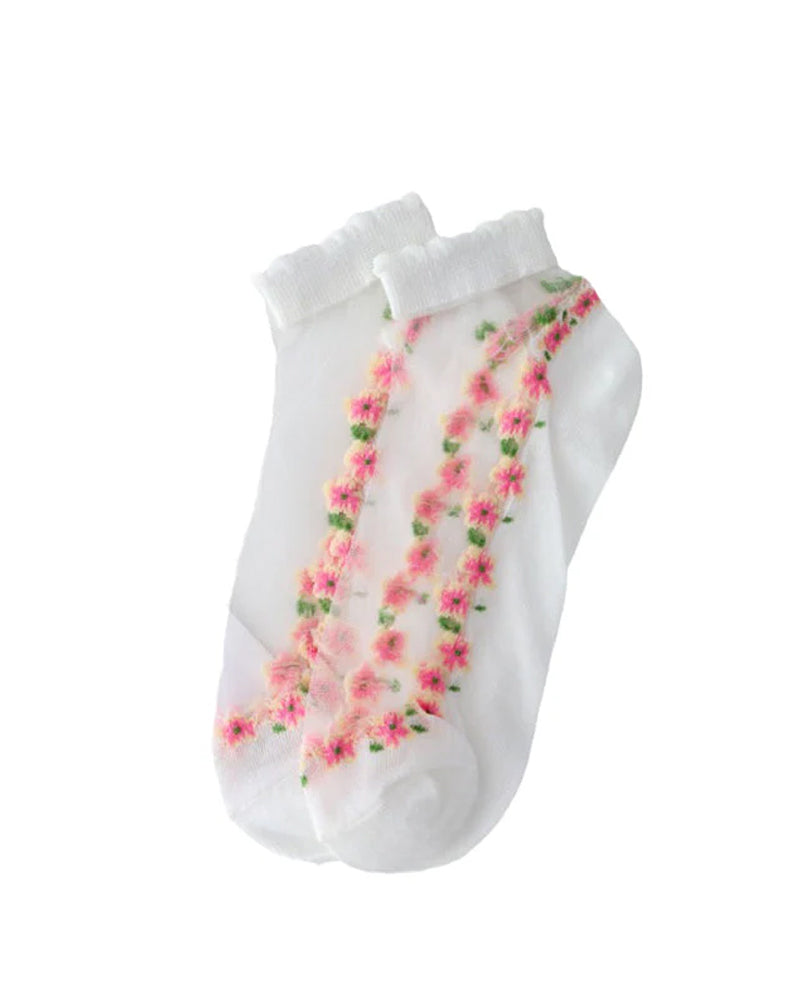 Zomer Bloemen Ademende Sokken