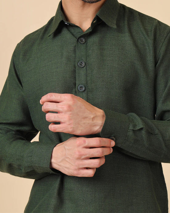 Overhemd Heren Lange Mouw Effen Kleur
