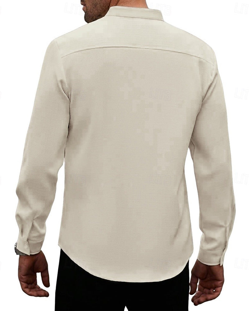 Heren Overhemd Fashion Mini Mandarin Kraag