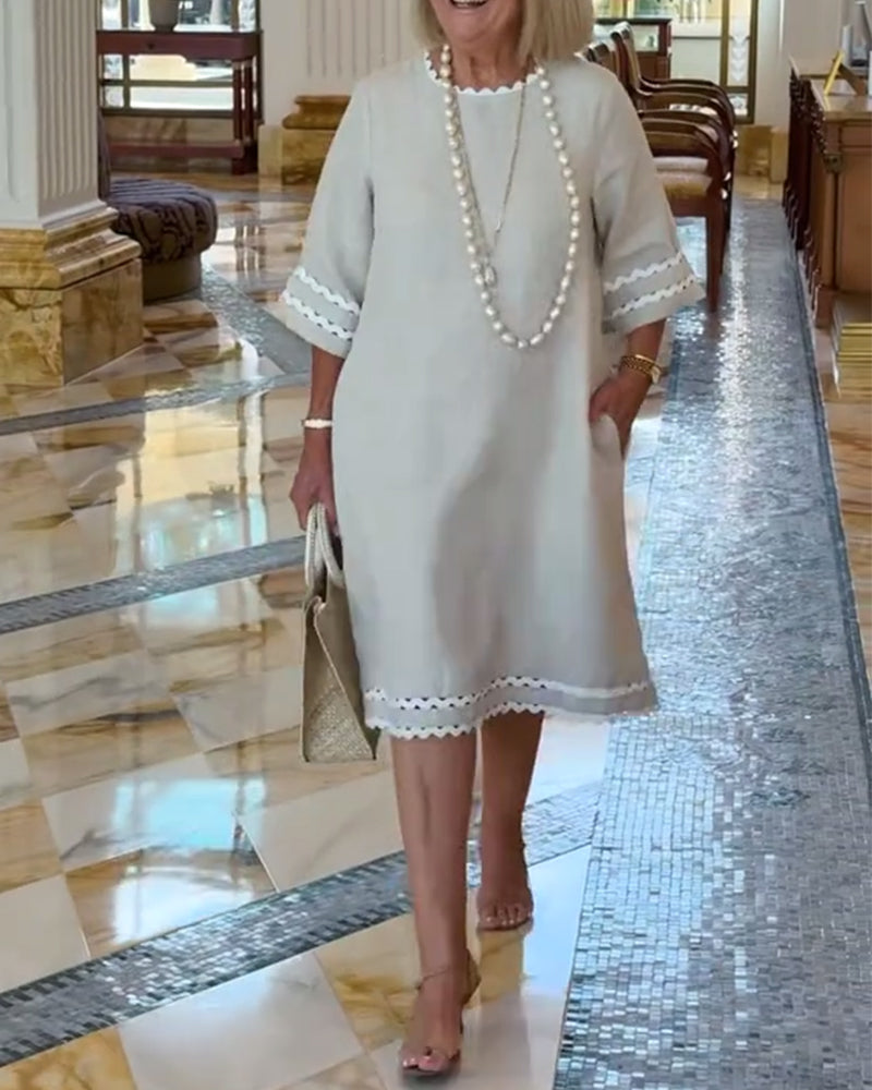 Jurk Golfzoom 3/4-mouw Sheath