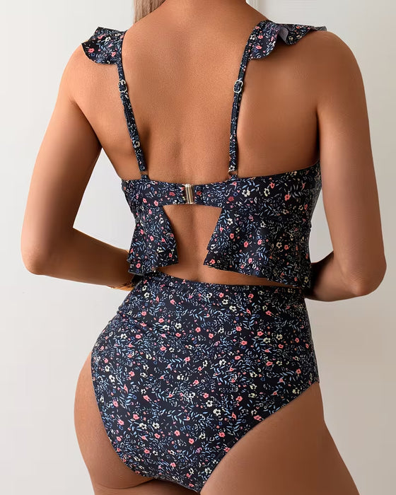 Bikini Kleine Bloemig Geruwd