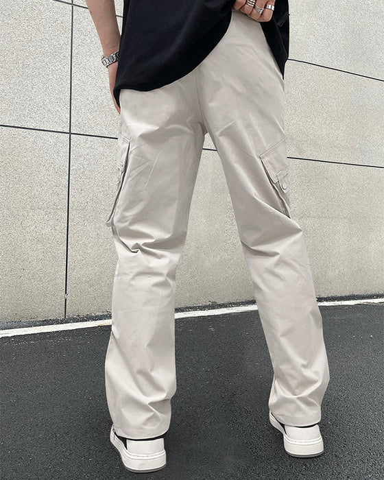 Broek Effen Kleur Rits Zak Casual Heren