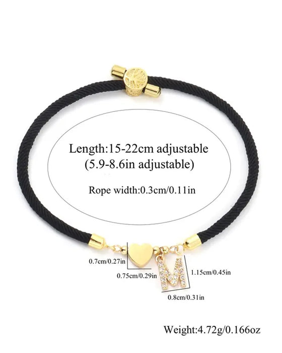 Initieel Hart Charm Link Modieus Armband