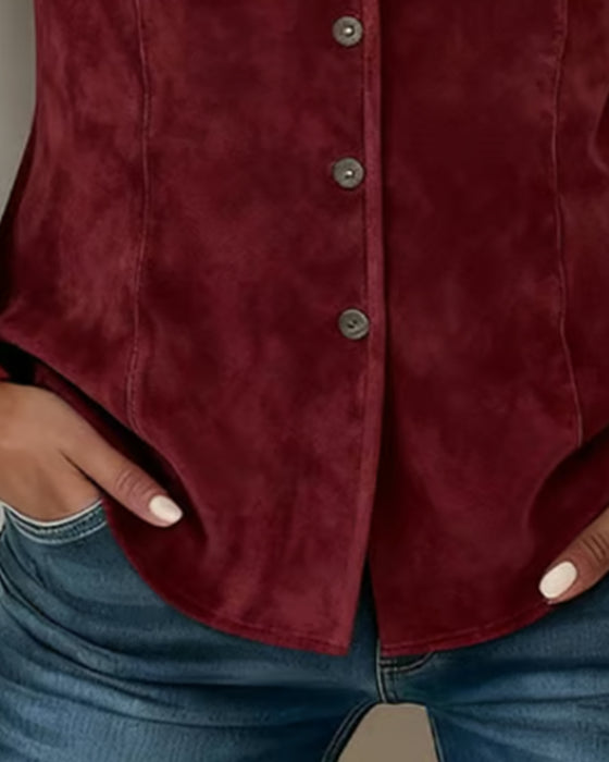 Shirt modieus kwastje effen kleur