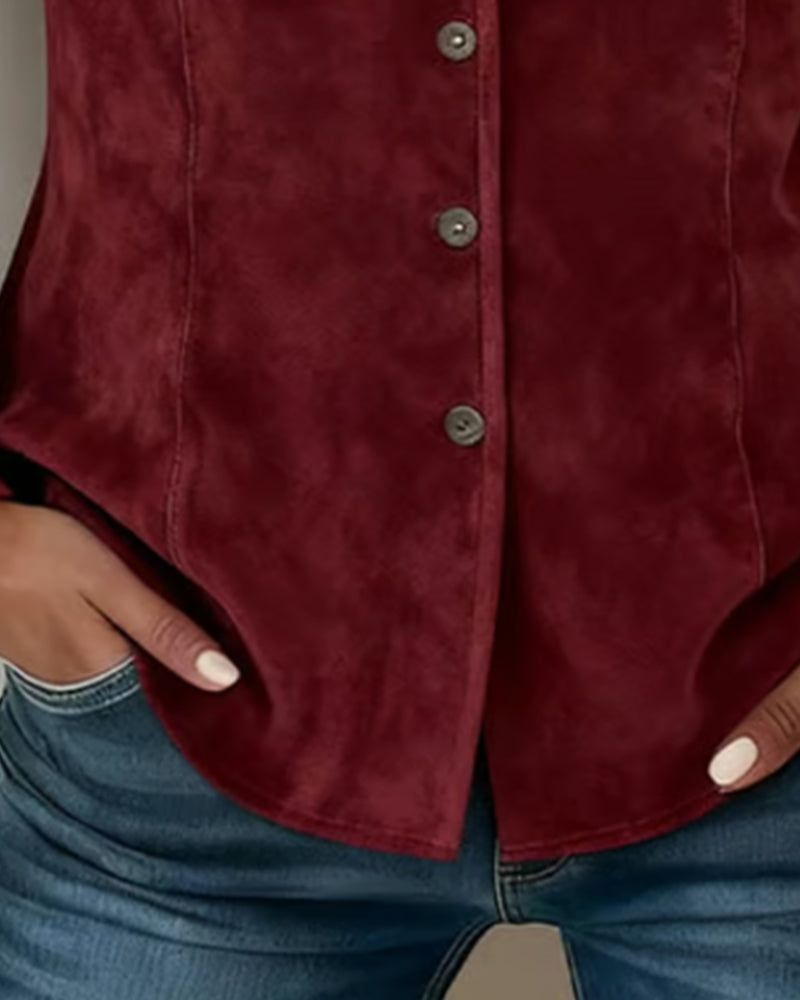 Shirt modieus kwastje effen kleur