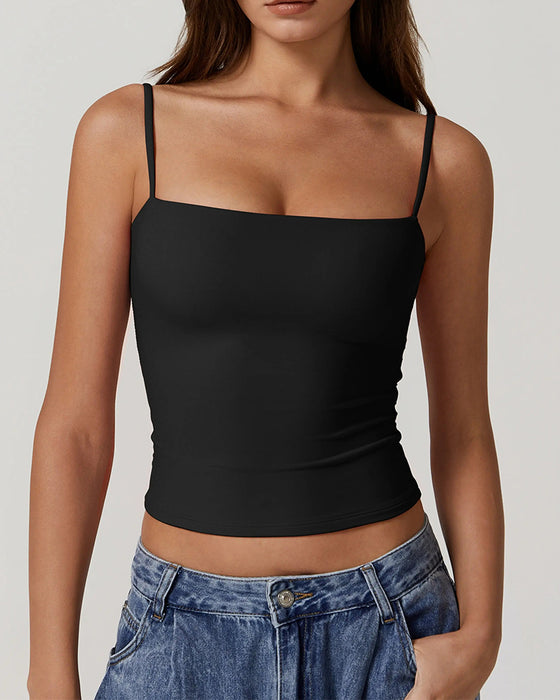 Cami Top Bandjesloos Rechte Hals Bandjes