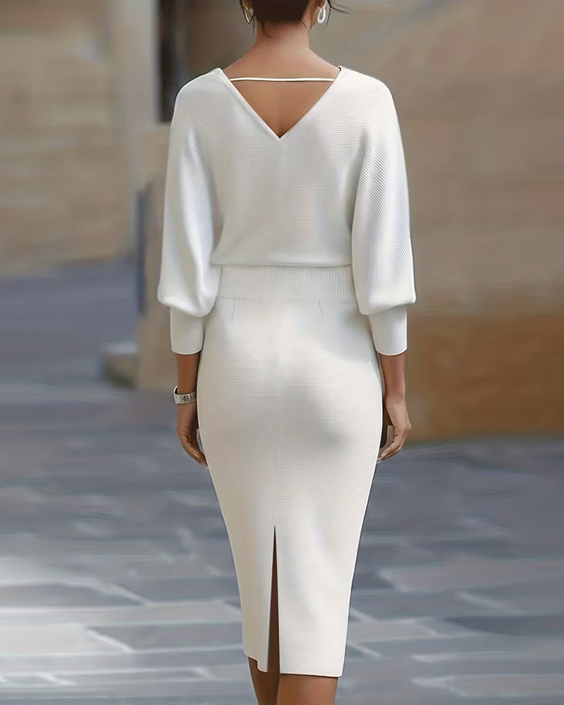 Set Gespleten Rok & Gedrapeerd Topje Co-Ord