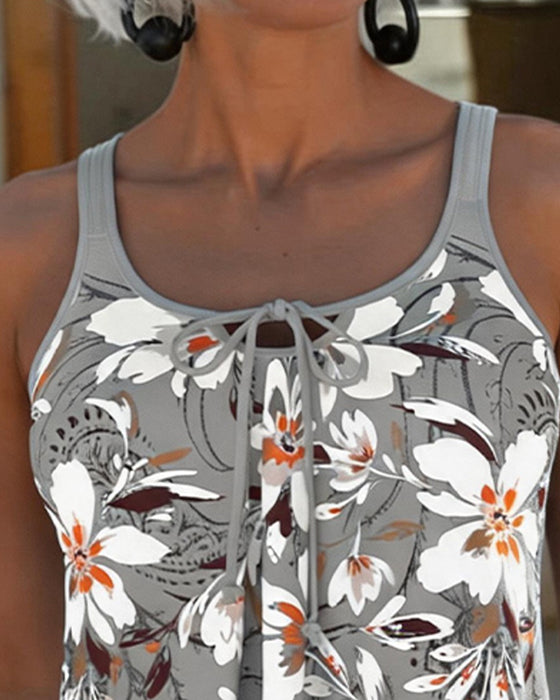 Tankini Groot Bloemen Stropdas