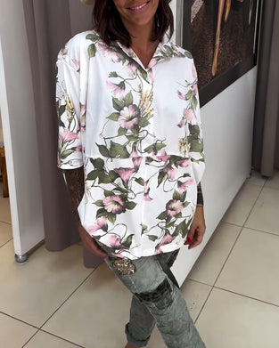 Elegante reversblouse met bloemenprint