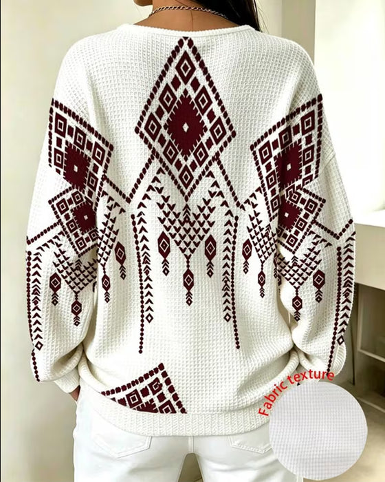 Sweatshirt Bohemien Print Casual