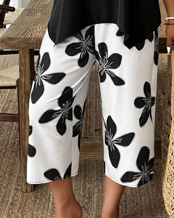 Set Elegant Print Mouwloos