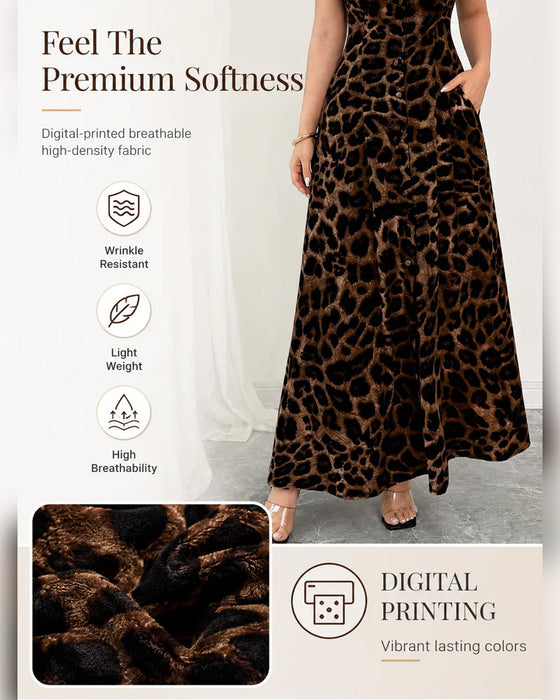 Jurk Casual Luipaardprint Maxi