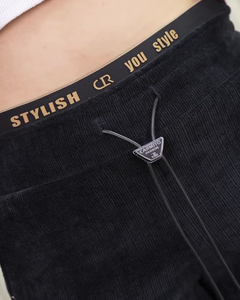 Broek Trekkoord Elastische Taille Corduroy