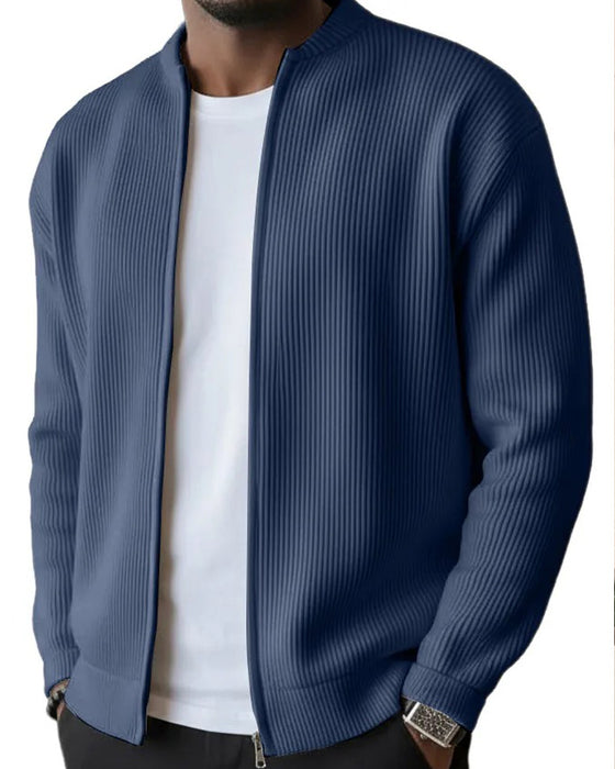 Heren Jas Effen Kleur Rits