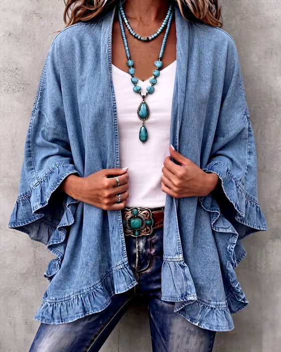 Jas Denim Ruffle Los