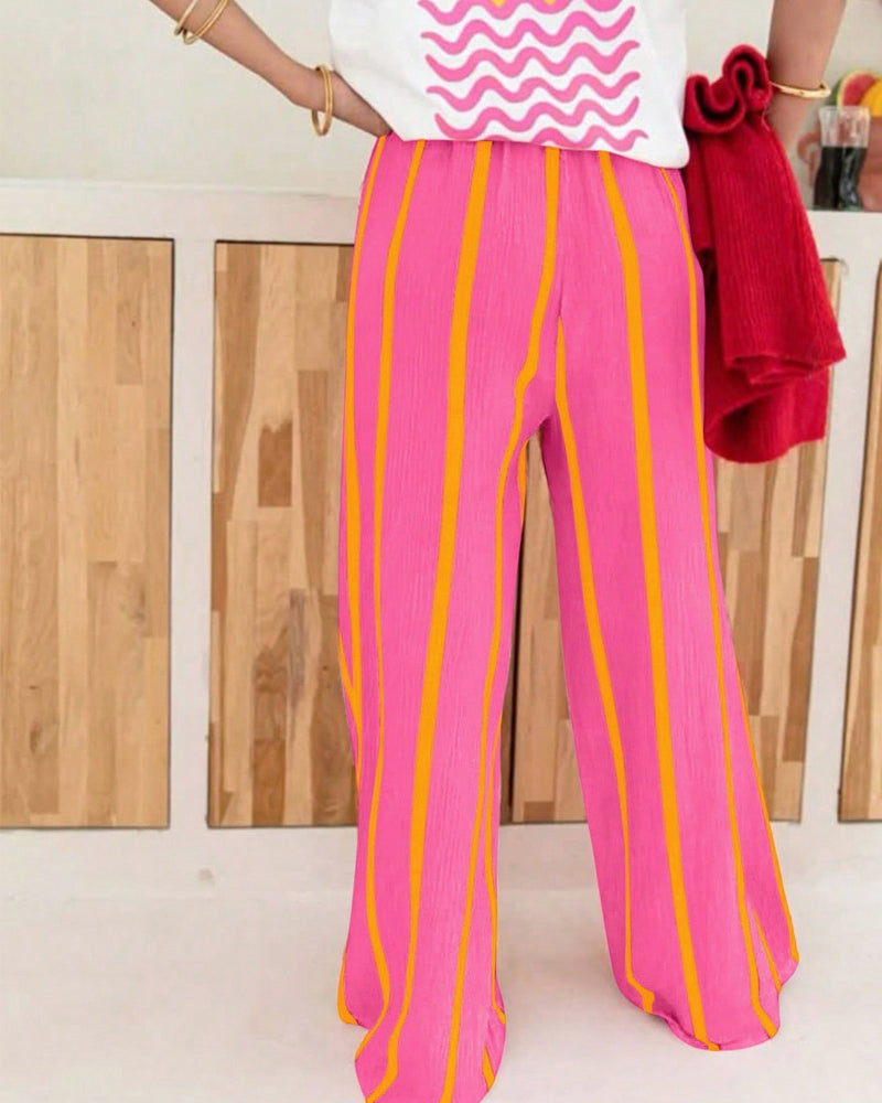Broek Streep Zak Loose Fit Rechte Pijp Lang