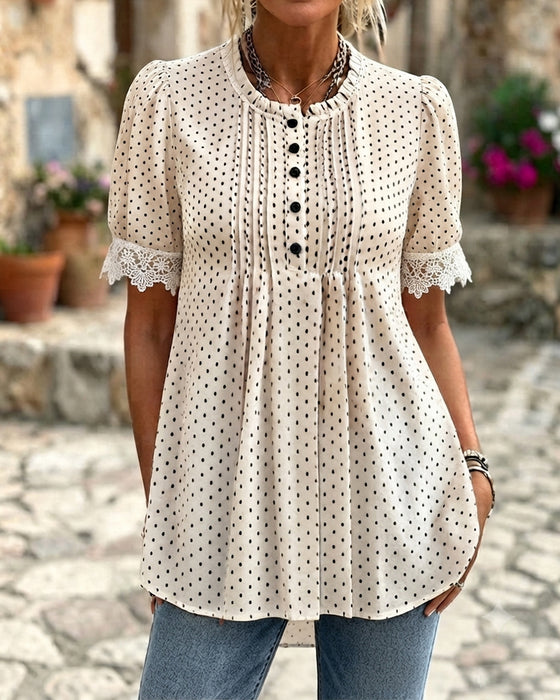 Blouse Ballon Mouw Polka Dot