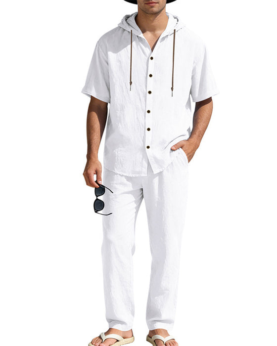 Heren Lichtgewicht Capuchon Tweedelig Set Voor Zomer Casual Wear