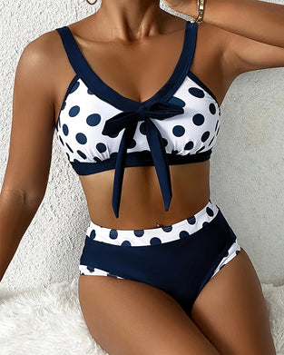 Bikini casual stippenprint tweedelig
