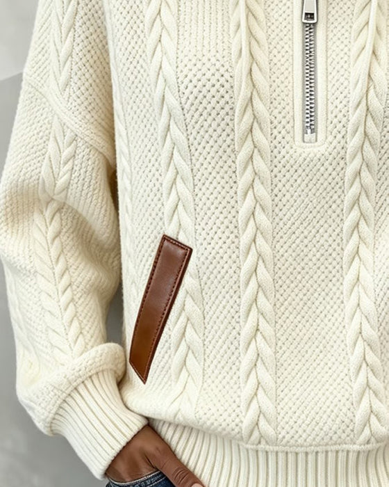 Hoodie Rits Casual Turtleneck