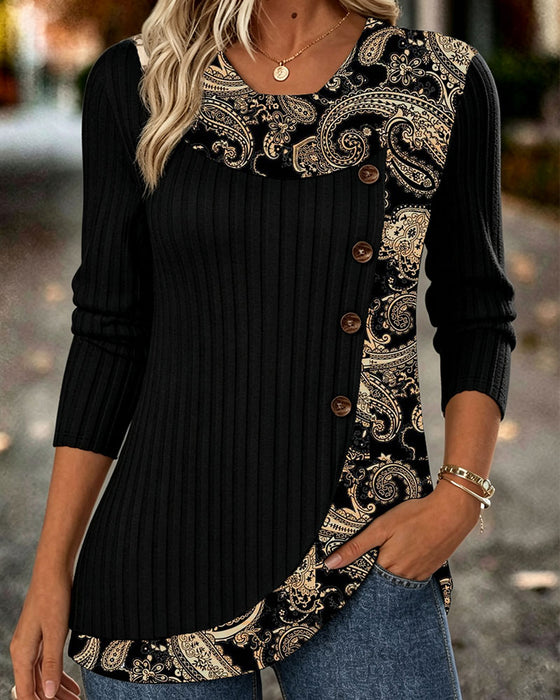 Top Casual Asymmetrisch Lange Mouw