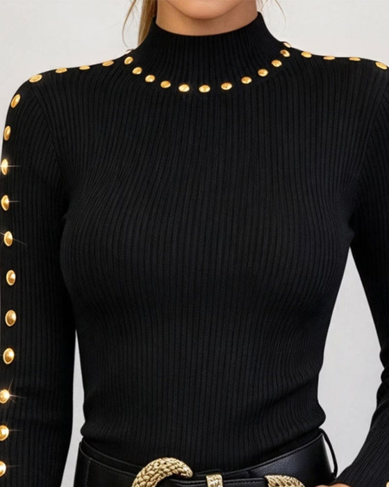 Top Turtleneck Gestructureerd Knoop