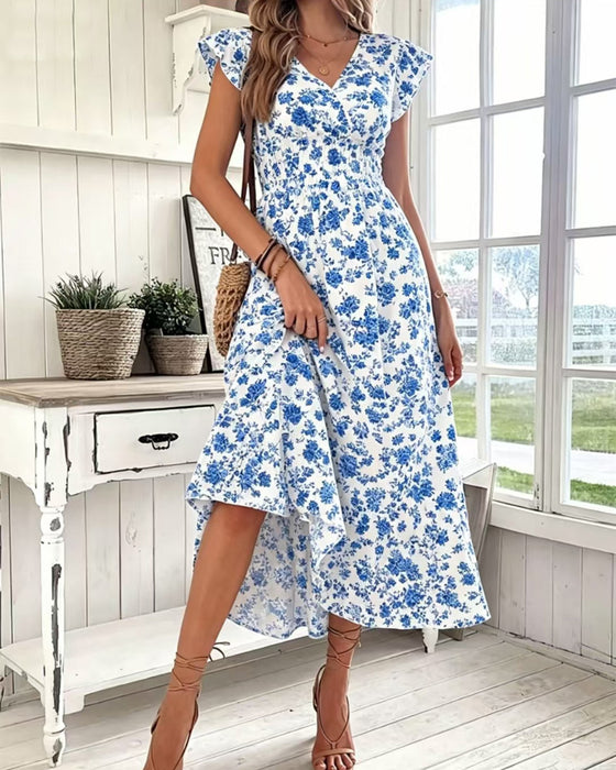 Jurk Bloemen Taille Strik