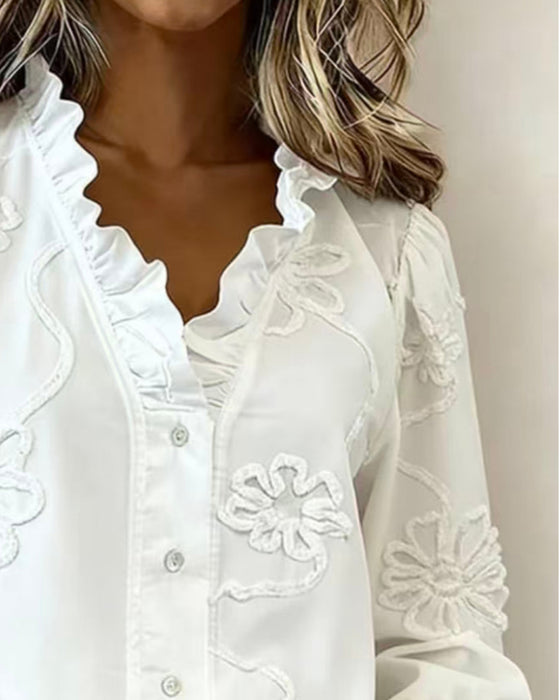 Blouse Ruches Ballon Mouw
