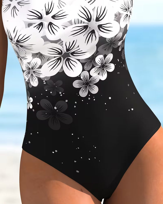 One-Piece Mode Bloemen Print
