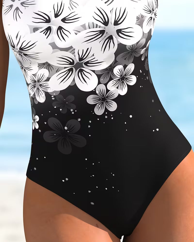 One-Piece Mode Bloemen Print